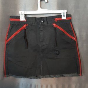 Marc Jacobs Dark Gray & Orange Zipper Short Stylish Skirt [NEW without tag]